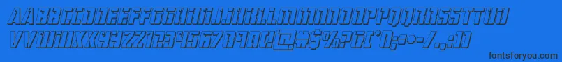 hardscience3dital Font – Black Fonts on Blue Background