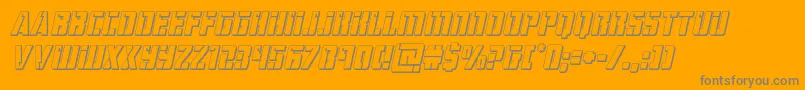 hardscience3dital-Schriftart – Graue Schriften auf orangefarbenem Hintergrund