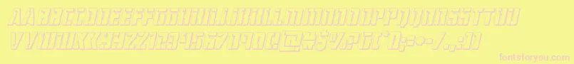 Czcionka hardscience3dital – różowe czcionki na żółtym tle