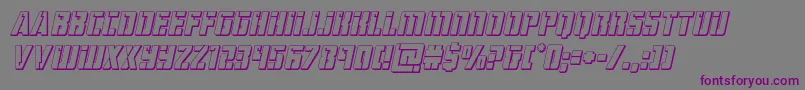 フォントhardscience3dital – 紫色のフォント、灰色の背景