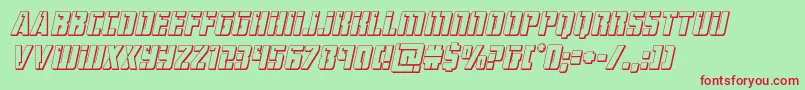 hardscience3dital-fontti – punaiset fontit vihreällä taustalla