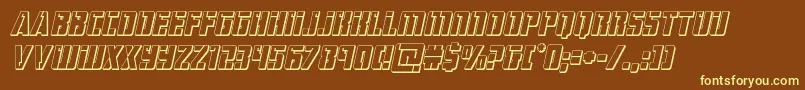 Шрифт hardscience3dital – жёлтые шрифты на коричневом фоне