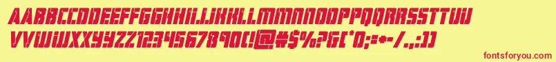 hardscienceboldital Font – Red Fonts on Yellow Background