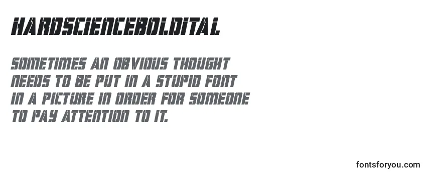 Review of the Hardscienceboldital (129067) Font