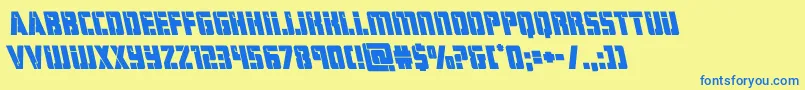 hardscienceboldleft Font – Blue Fonts on Yellow Background