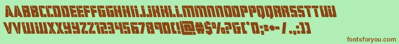 hardscienceboldleft Font – Brown Fonts on Green Background