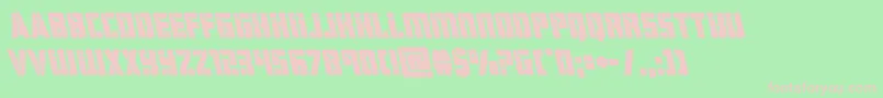 hardscienceboldleft-Schriftart – Rosa Schriften auf grünem Hintergrund