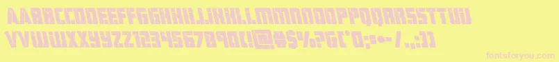 hardscienceboldleft-fontti – vaaleanpunaiset fontit keltaisella taustalla