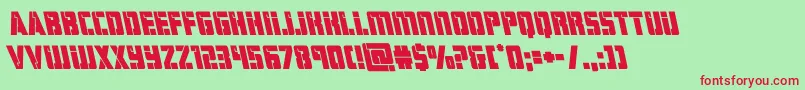 hardscienceboldleft-fontti – punaiset fontit vihreällä taustalla