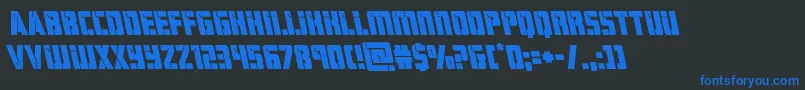 hardscienceboldleft-Schriftart – Blaue Schriften auf schwarzem Hintergrund