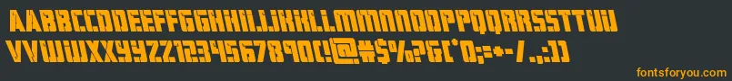 hardscienceboldleft Font – Orange Fonts on Black Background