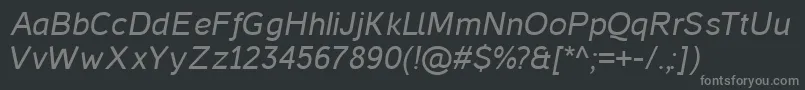 フォントCasperItalic – 黒い背景に灰色の文字