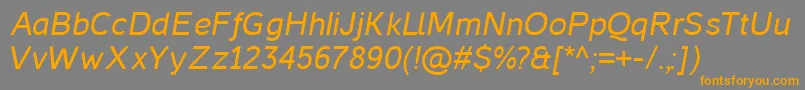 CasperItalic Font – Orange Fonts on Gray Background