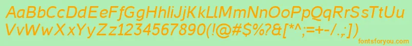 CasperItalic Font – Orange Fonts on Green Background