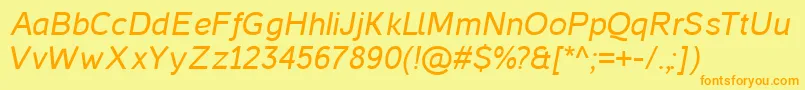 CasperItalic Font – Orange Fonts on Yellow Background