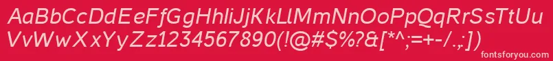 CasperItalic Font – Pink Fonts on Red Background