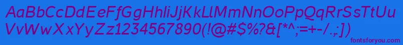 CasperItalic Font – Purple Fonts on Blue Background
