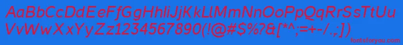 フォントCasperItalic – 赤い文字の青い背景