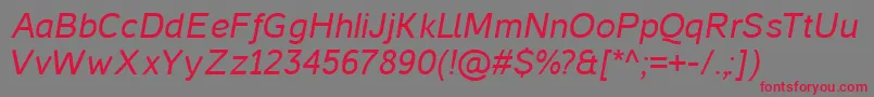Więcej informacji o czcionce CasperItalic Czcionka CasperItalic – czerwone czcionki na szarym tle