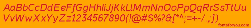 CasperItalic Font – Red Fonts on Orange Background