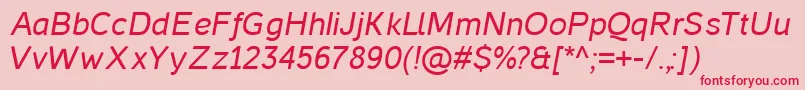 CasperItalic Font – Red Fonts on Pink Background