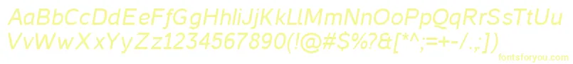 CasperItalic Font – Yellow Fonts on White Background