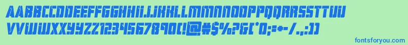 Шрифт hardscienceboldsemital – синие шрифты на зелёном фоне