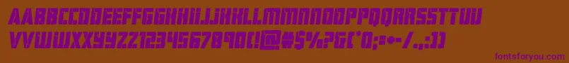 hardscienceboldsemital Font – Purple Fonts on Brown Background