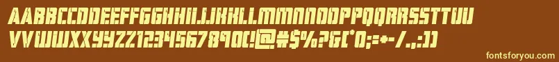 hardscienceboldsemital Font – Yellow Fonts on Brown Background