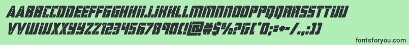 Шрифт hardscienceboldsuperital – чёрные шрифты на зелёном фоне