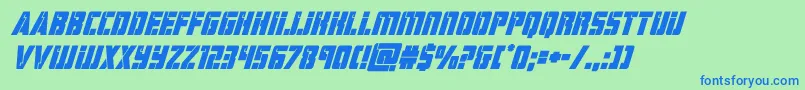 Шрифт hardscienceboldsuperital – синие шрифты на зелёном фоне