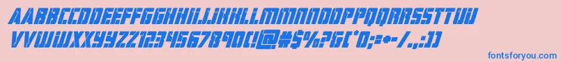 hardscienceboldsuperital-Schriftart – Blaue Schriften auf rosa Hintergrund