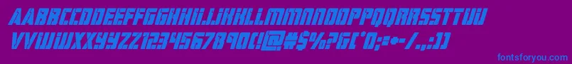 Шрифт hardscienceboldsuperital – синие шрифты на фиолетовом фоне