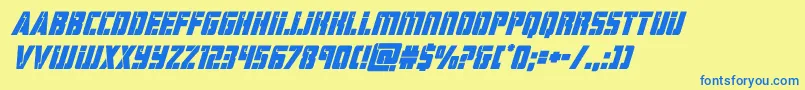 hardscienceboldsuperital Font – Blue Fonts on Yellow Background