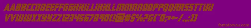 hardscienceboldsuperital-Schriftart – Braune Schriften auf violettem Hintergrund