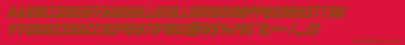 hardscienceboldsuperital Font – Brown Fonts on Red Background