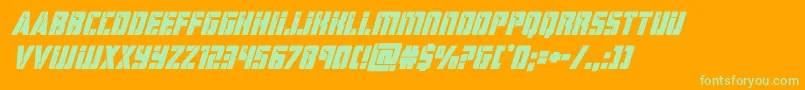 hardscienceboldsuperital Font – Green Fonts on Orange Background