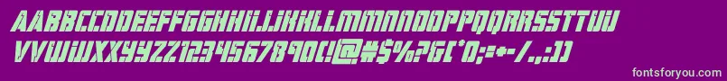 hardscienceboldsuperital-fontti – vihreät fontit violetilla taustalla