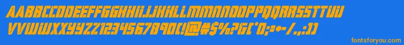 hardscienceboldsuperital Font – Orange Fonts on Blue Background