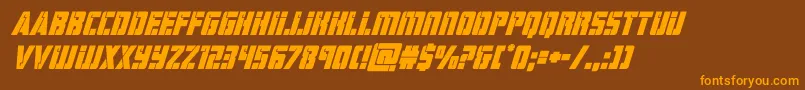 hardscienceboldsuperital Font – Orange Fonts on Brown Background