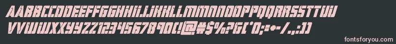 hardscienceboldsuperital-fontti – vaaleanpunaiset fontit mustalla taustalla