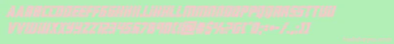 hardscienceboldsuperital-fontti – vaaleanpunaiset fontit vihreällä taustalla