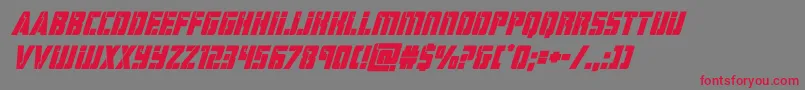 hardscienceboldsuperital Font – Red Fonts on Gray Background