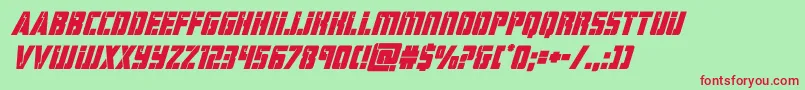 hardscienceboldsuperital Font – Red Fonts on Green Background