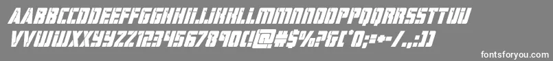 フォントhardscienceboldsuperital – 灰色の背景に白い文字