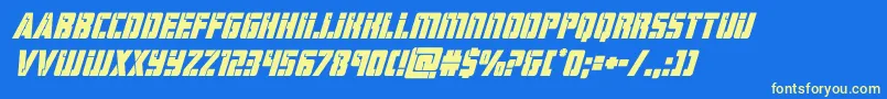 hardscienceboldsuperital Font – Yellow Fonts on Blue Background
