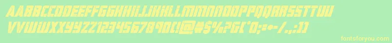 hardscienceboldsuperital-fontti – keltaiset fontit vihreällä taustalla
