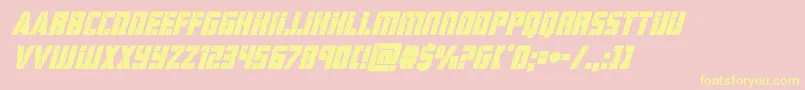 hardscienceboldsuperital Font – Yellow Fonts on Pink Background