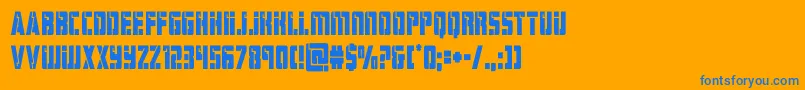 hardsciencecond Font – Blue Fonts on Orange Background