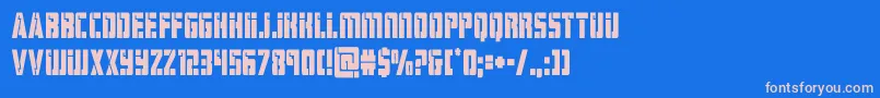 hardsciencecond Font – Pink Fonts on Blue Background